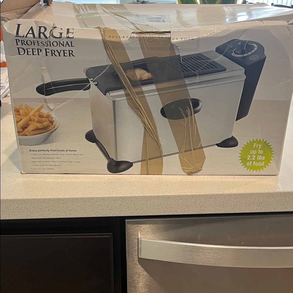 Bella Cucina Professional Deep Fryer - Silver and black